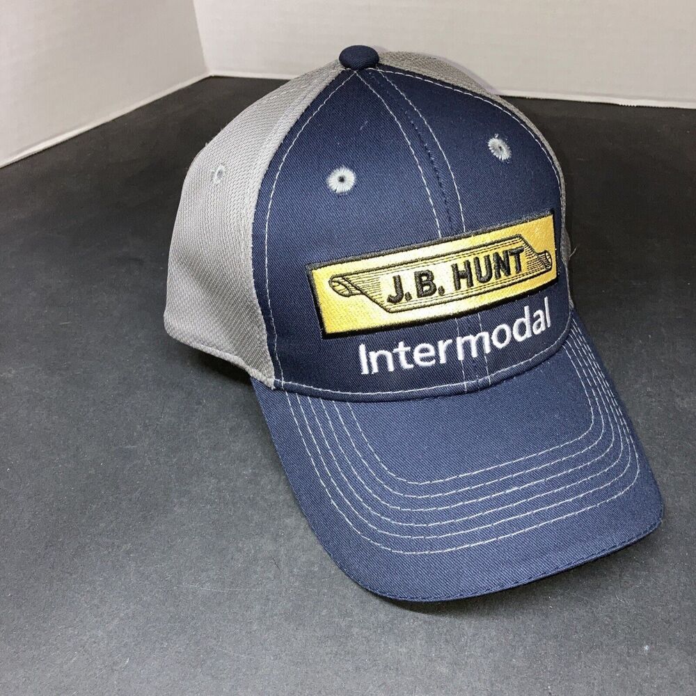 JB Hunt Intermodal Hat Gray Adjustable Adult Size Hat Baseball Hat Cap